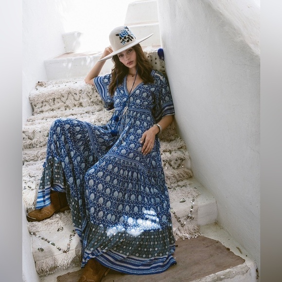 Spell Dresses & Skirts - Spell Oracle Maxi Dress in Blue Indigo
